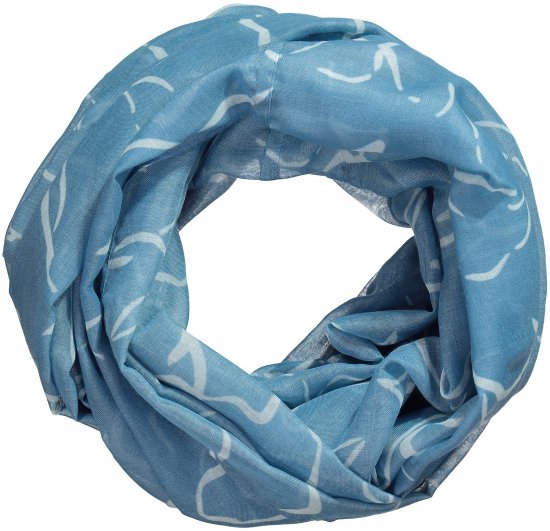 Ulla Popken Patterned Infinity Scarf Blue - Aksessuaarid - 
