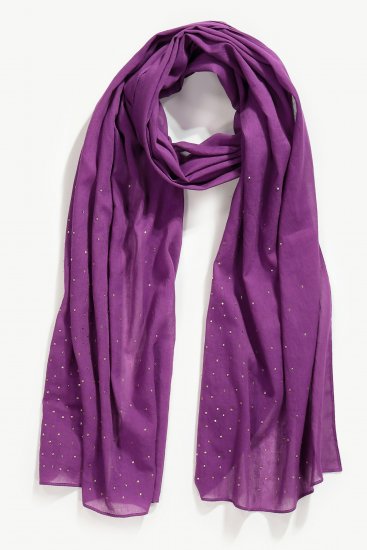 Ulla Popken Rhinestone Scarf Purple - Aksessuaarid - 