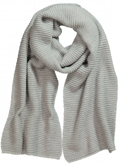 Ulla Popken Garter Stitch Knit Scarf Light Grey Melange - Aksessuaarid - 