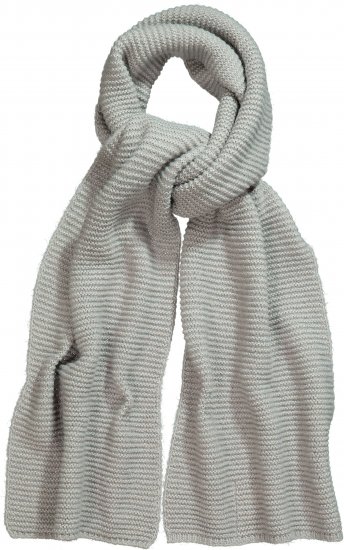Ulla Popken Garter Stitch Knit Scarf Light Grey Melange - Aksessuaarid - 