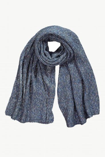 Ulla Popken Heather Knit Wool Blend Scarf Navy - Aksessuaarid - 