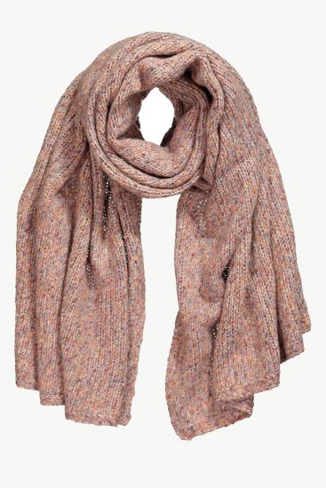 Ulla Popken Heather Knit Wool Blend Scarf Dark Pink - Aksessuaarid - 