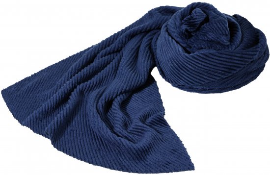 Ulla Popken Ribbed Chenille Scarf Navy - Aksessuaarid - 
