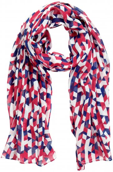 Ulla Popken Geometric Print Scarf Dark Red - Aksessuaarid - 