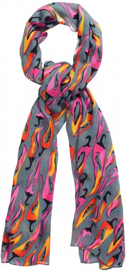 Ulla Popken Pepper Print Scarf Coral - Aksessuaarid - 