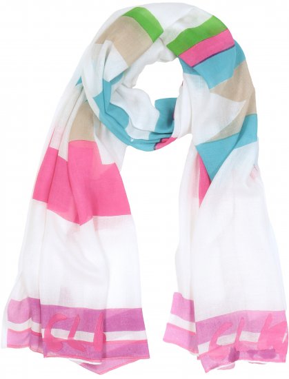 Ulla Popken Pink Lettering Border Print Scarf Snow White - Aksessuaarid - 