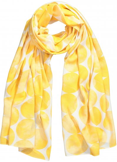 Ulla Popken Circle Print Scarf Yellow - Aksessuaarid - 