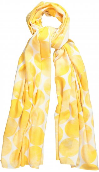 Ulla Popken Circle Print Scarf Yellow - Aksessuaarid - 