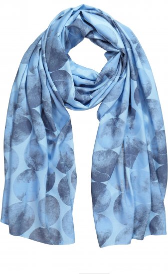Ulla Popken Circle Print Scarf Blue - Aksessuaarid - 