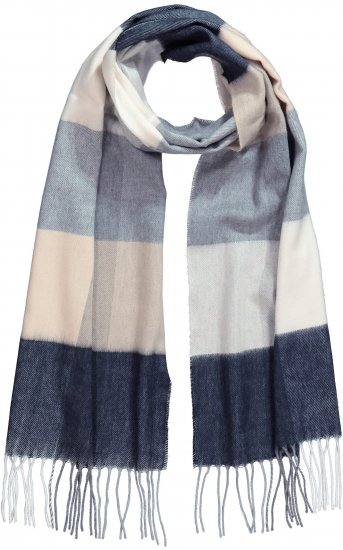 Ulla Popken Checked Fringed Hem Scarf Dark Putty - Aksessuaarid - 