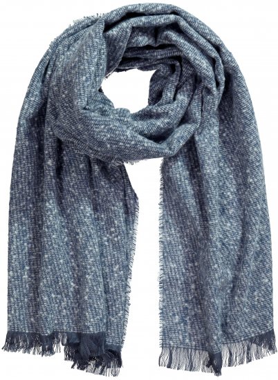 Ulla Popken Fringed Hem Knit Scarf Deep Aqua - Aksessuaarid - 