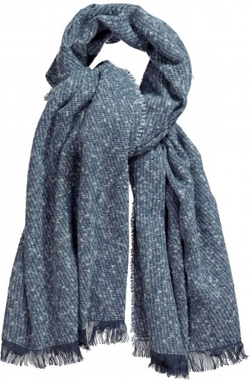 Ulla Popken Fringed Hem Knit Scarf Deep Aqua - Aksessuaarid - 