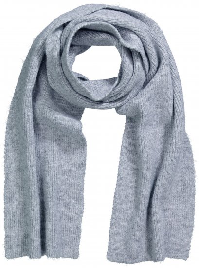 Ulla Popken Ribbed Knit Scarf Light Grey Melange - Aksessuaarid - 