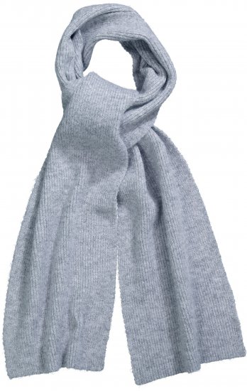 Ulla Popken Ribbed Knit Scarf Light Grey Melange - Aksessuaarid - 