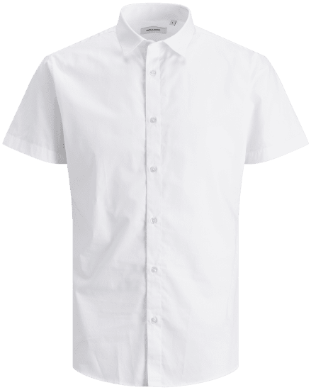 Jack & Jones JOE Shirt Short sleeve Plain Casual White - Särgid - Meeste suured särgid 2XL – 8XL