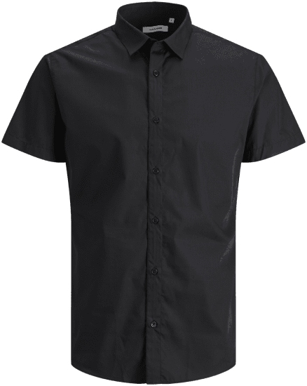 Jack & Jones JOE Shirt Short Sleeve Plain Casual Black - Särgid - Meeste suured särgid 2XL – 8XL