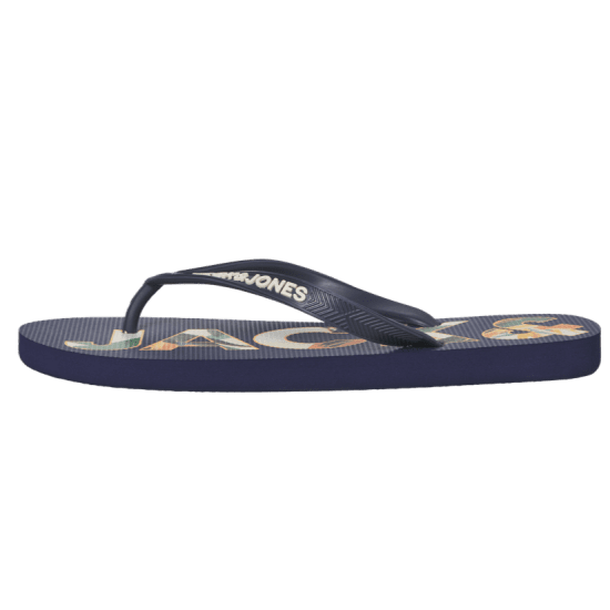 Jack & Jones Logo Palm Print Flip Flop Slippers Medieval Blue - Meeste jalatsid 40-52 - 