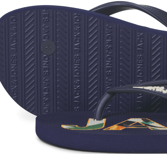 Jack & Jones Logo Palm Print Flip Flop Slippers Medieval Blue - Meeste jalatsid 40-52 - 
