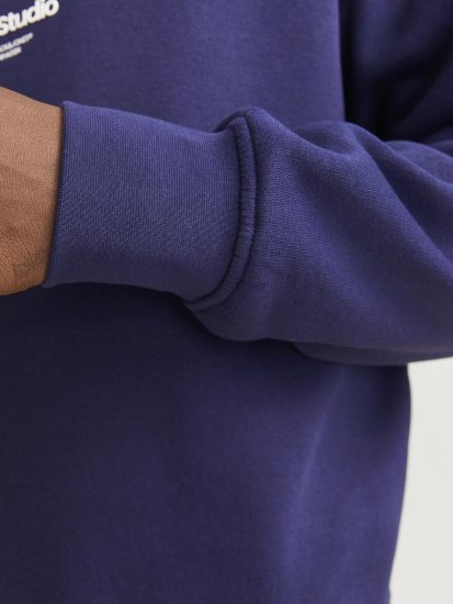 Jack & Jones Esterbro High Neck Quarter Zip Sweatshirt Ocean Cavern - Sviitrid ja dressipluusid - Meeste suured kapuutsiga jakid suurustes 2XL – 14XL