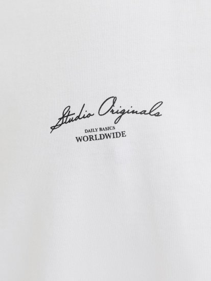 Jack & Jones Lington Back And Front Print Crew Neck T-Shirt Bright White - T-särgid - Suured T-särgid 2XL – 14XL