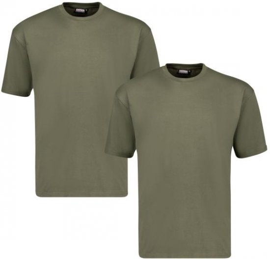 Adamo 129420 Marlon Comfort fit 2-pack T-shirt Olive Green - T-särgid - Suured T-särgid 2XL – 14XL