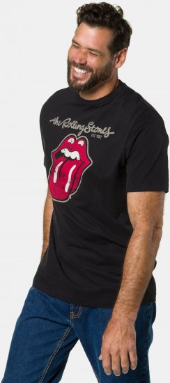 JP1880 Rolling Stones Graphic Band Comfort Fit T-Shirt Black - T-särgid - Suured T-särgid 2XL – 14XL