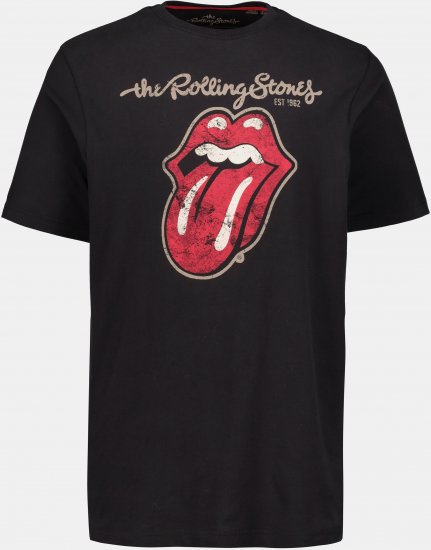 JP1880 Rolling Stones Graphic Band Comfort Fit T-Shirt Black - T-särgid - Suured T-särgid 2XL – 14XL