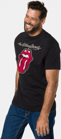JP1880 Rolling Stones Graphic Band Comfort Fit T-Shirt Black - T-särgid - Suured T-särgid 2XL – 14XL