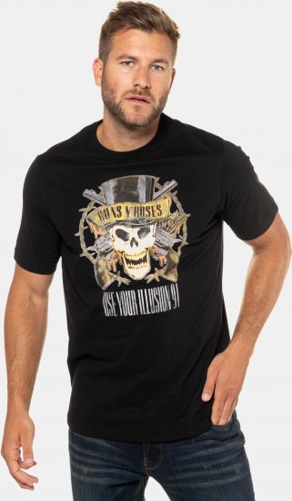 JP1880 Guns N’ Roses Skull Comfort Fit Band T-Shirt Black - T-särgid - Suured T-särgid 2XL – 14XL