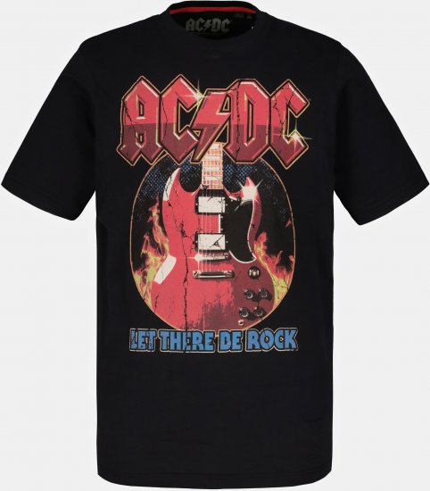 JP1880 ACDC - Let There Be Rock Vintage looking Band T-Shirt Black - T-särgid - Suured T-särgid 2XL – 14XL