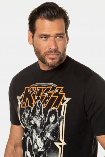 JP1880 KISS Retro Graphic Comfort Fit Band T-Shirt Black - T-särgid - Suured T-särgid 2XL – 14XL