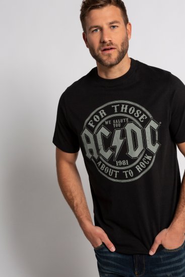 JP1880 AC/DC Graphic Comfort Fit Band T-Shirt Black - T-särgid - Suured T-särgid 2XL – 14XL