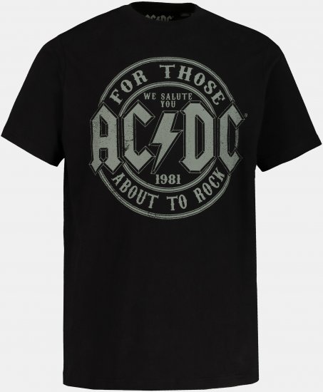 JP1880 AC/DC Graphic Comfort Fit Band T-Shirt Black - T-särgid - Suured T-särgid 2XL – 14XL