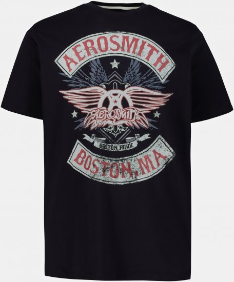 JP1880 Aerosmith Graphic Comfort Fit Band T-Shirt Black - T-särgid - Suured T-särgid 2XL – 14XL