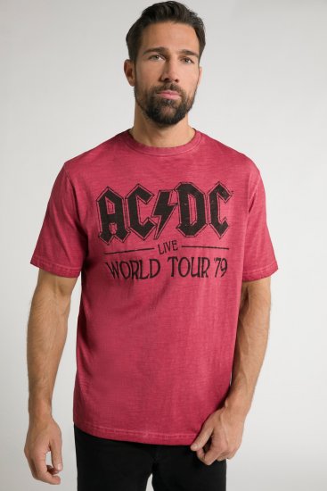 JP1880 AC/DC World Tour Graphic Comfort Fit Band T-Shirt Dark Red - T-särgid - Suured T-särgid 2XL – 14XL
