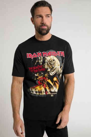 JP1880 Iron Maiden - Number of the Beast Graphic Comfort Fit Band T-Shirt Black - T-särgid - Suured T-särgid 2XL – 14XL