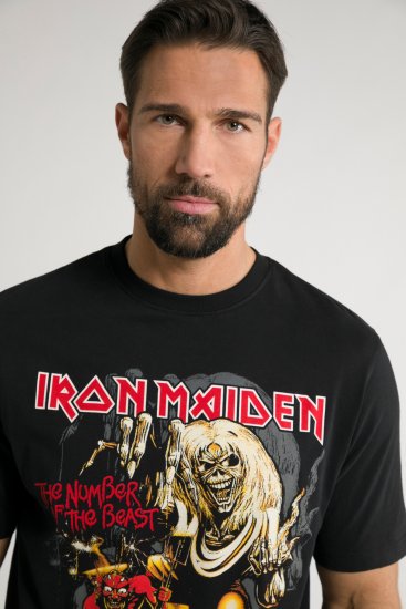 JP1880 Iron Maiden - Number of the Beast Graphic Comfort Fit Band T-Shirt Black - T-särgid - Suured T-särgid 2XL – 14XL
