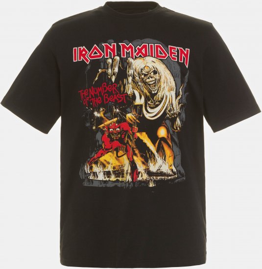 JP1880 Iron Maiden - Number of the Beast Graphic Comfort Fit Band T-Shirt Black - T-särgid - Suured T-särgid 2XL – 14XL