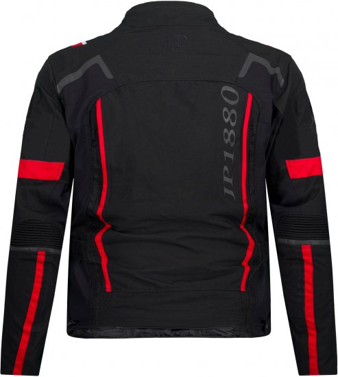 JP1880 Sporty Touring Motorcycle Jacket Black & Red - Mootorrattariided pluss-suurustes - Mootorrattariided suurtele meestele