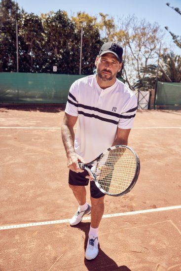  JP1880 Henley Tennis T-Shirt Snow White - Spordiriided & outdoor - Suured suurused meeste spordiriided
