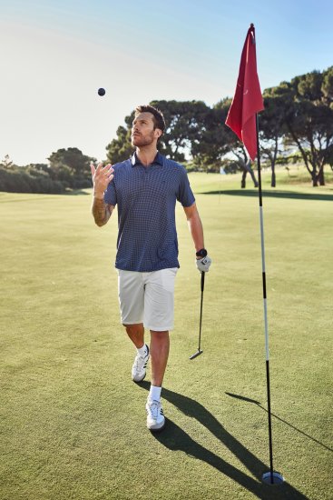 JP1880 Jay-Pi QuickDry Small Print Golf Polo Shirt Navy Blue - Polosärgid - Meeste suured polosärgid 2XL – 8XL