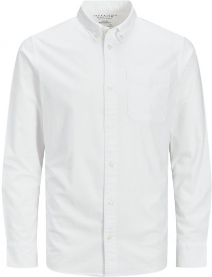 Jack & Jones Brook Oxford Long Sleeve Shirt White - Särgid - Meeste suured särgid 2XL – 8XL