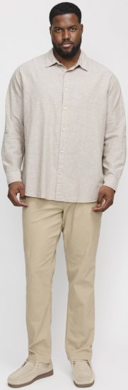 Jack & Jones Breeze Linen Blend Long Sleeve Shirt Crockery - Särgid - Meeste suured särgid 2XL – 8XL