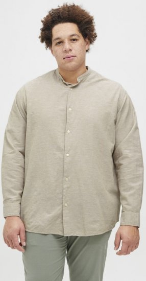 Jack & Jones Breeze Poplin Long Sleeve Shirt Beige - Särgid - Meeste suured särgid 2XL – 8XL