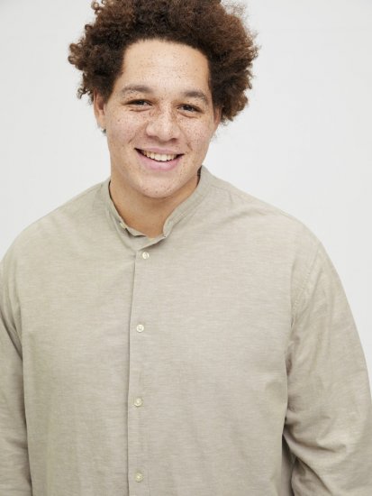 Jack & Jones Breeze Poplin Long Sleeve Shirt Beige - Särgid - Meeste suured särgid 2XL – 8XL