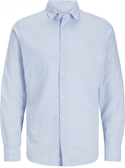 Jack & Jones Breeze Linen Blend Long Sleeve Shirt Chambray Blue - Särgid - Meeste suured särgid 2XL – 8XL