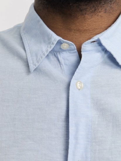 Jack & Jones Breeze Linen Blend Long Sleeve Shirt Chambray Blue - Särgid - Meeste suured särgid 2XL – 8XL