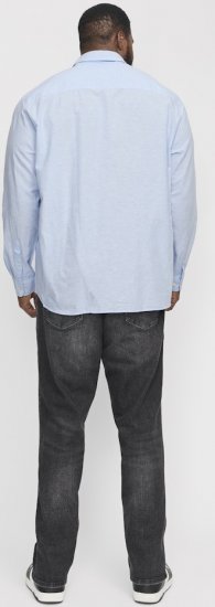 Jack & Jones Breeze Linen Blend Long Sleeve Shirt Chambray Blue - Särgid - Meeste suured särgid 2XL – 8XL