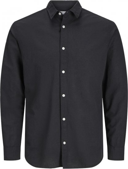 Jack & Jones Breeze Linen Blend Long Sleeve Shirt Black - Särgid - Meeste suured särgid 2XL – 8XL