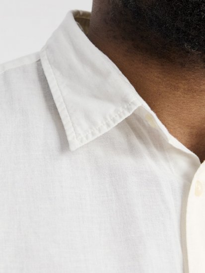 Jack & Jones Breeze Linen Blend Long Sleeve Shirt White - Särgid - Meeste suured särgid 2XL – 8XL